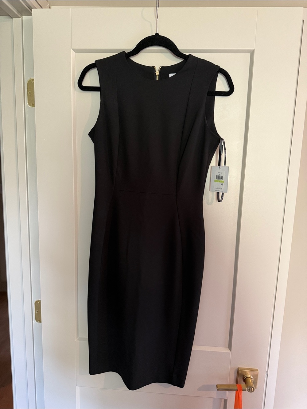 NWT Calvin Klein Black Sleeveless Sheath Dress